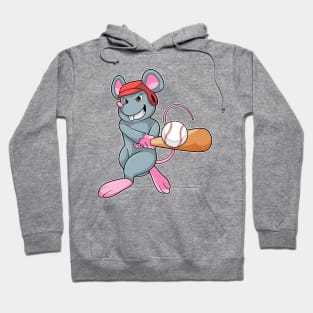 Rat at Baseball with Baseball bat & Helmet Hoodie